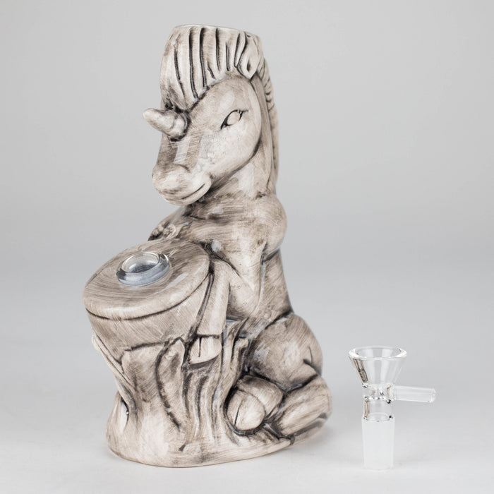 7" Sea Horse Design Ceramic Bong – Mythical Ocean-Inspired Collectible [ES089WP] Ceramic Bong Canadian Distributor