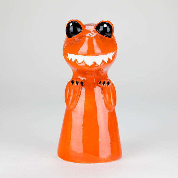 8" Vintage Red Dragon Ceramic Bong – Playful Mythical Creature Design[ES092WP] Ceramic Bong Canadian Distributor