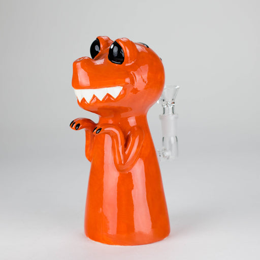 8" Vintage Red Dragon Ceramic Bong – Playful Mythical Creature Design[ES092WP] Ceramic Bong Canadian Distributor