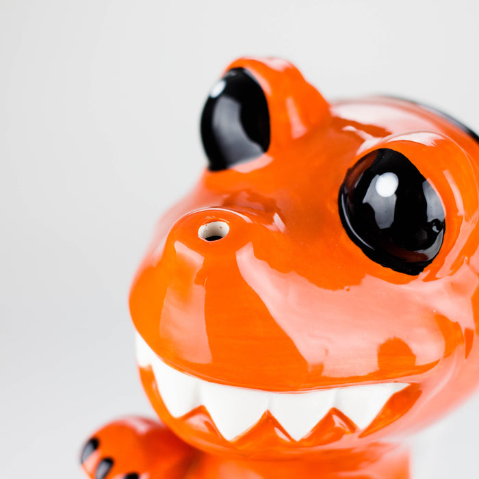8" Vintage Red Dragon Ceramic Bong – Playful Mythical Creature Design[ES092WP] Ceramic Bong Canadian Distributor