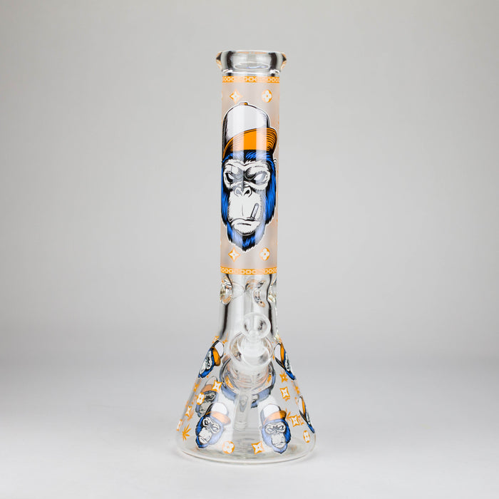 13″ 7mm Glass Beaker Bong [DCK-019] Glass Bong Canadian Distributor Orange