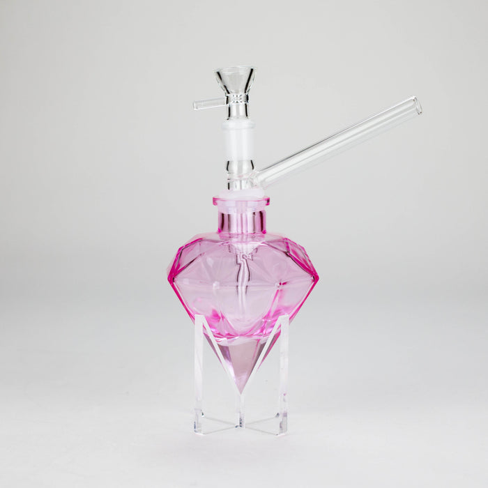 7″ Diamond Soft Glass Bong [DWP50] Glass Bong Canadian Distributor Pink