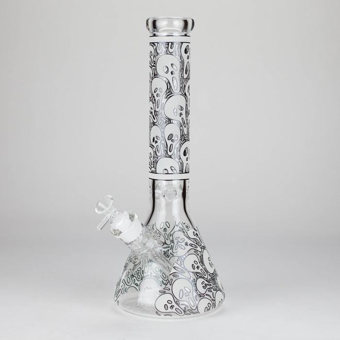 14″ Glow-in-the-Dark Glass Beaker Bong [C803x] Glass Bong Canadian Distributor Ghost