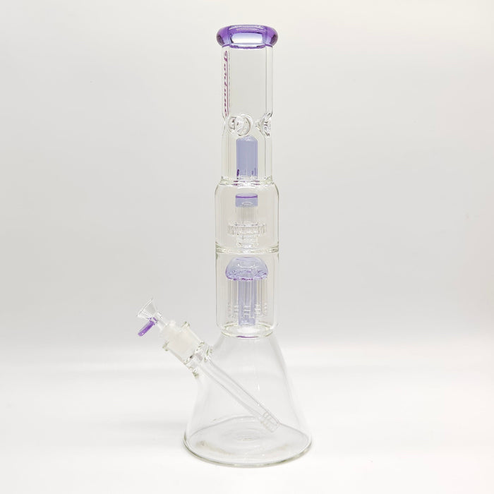 Fortune | 16" 7mm Double-Disk Percolator Beaker [1650PC-PK] Glass Bong Fortune