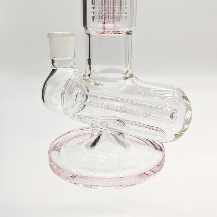 Fortune | 14" Double Inline Stemless to Grid Percolator Bong [1450PC] Glass Bong Fortune