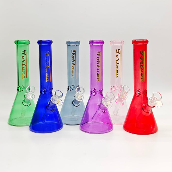 Fortune | 10" 4mm Assorted Colour Beaker Bong [CP103804] Glass Bong Fortune