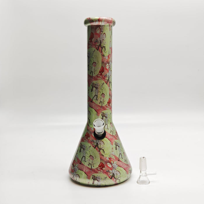 13" 7mm Hydrographic Glass Bong-Assorted Designs Glass Bong Super Supplys Inc