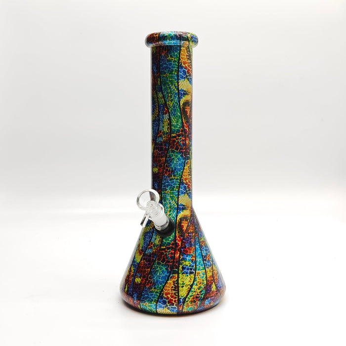 13" 7mm Calavera Hydrographic Glass Bong-Assorted Designs Glass Bong Super Supplys Inc
