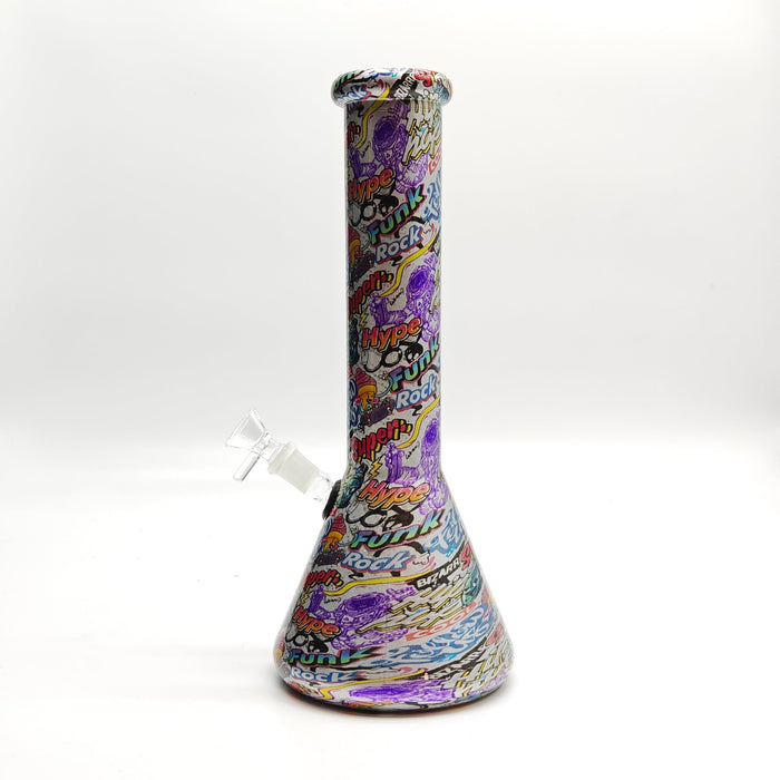 13" 7mm Calavera Hydrographic Glass Bong-Assorted Designs Glass Bong Super Supplys Inc
