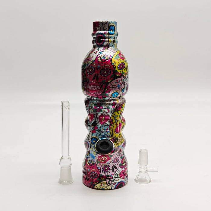 9" Hydrographic Water Bottle Glass Bong-Assorted Designs Glass Bong Super Supplys Inc