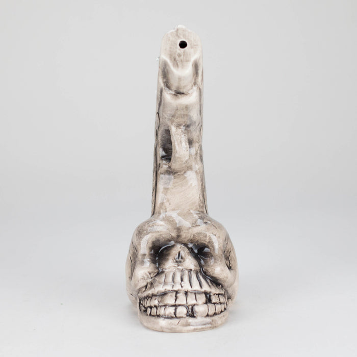 8" Skull Gun Ceramic Bong – Dark Art-Inspired Smoking Piece [ES090WP] Ceramic Bong Canadian Distributor