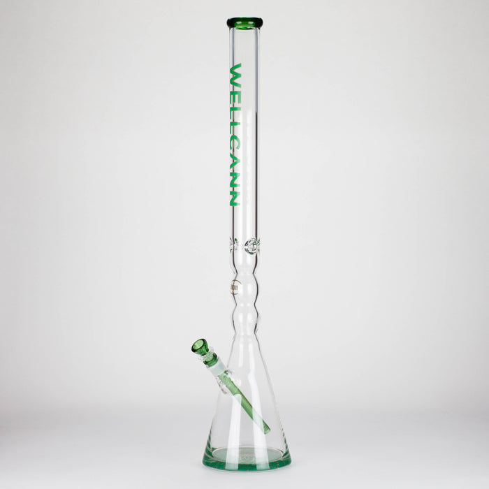 WellCann | 29" Curved Tube Beaker Bong – Heavy-Duty 7mm Glass with Thick Base Glass Bong Smoking Cat Distribution Green