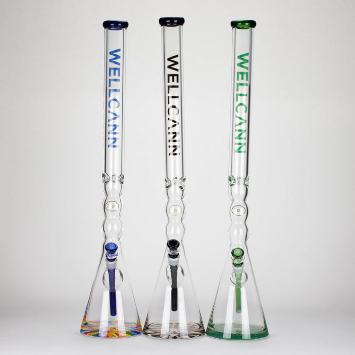 WellCann | 29" Curved Tube Beaker Bong – Heavy-Duty 7mm Glass with Thick Base Glass Bong Smoking Cat Distribution