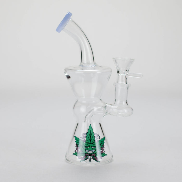6.5″ Cartoon Print Glass Bong [F230829-4] Glass Bong Canadian Distributor Milk Blue (Sticker 2)