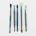 6 Pcs 440 Stainless Steel Dabber Tool Set with silicone jar-Rainbow [SMKE-103] Cap · Dabber · Insert · Clip · Nail Canadian Distributor