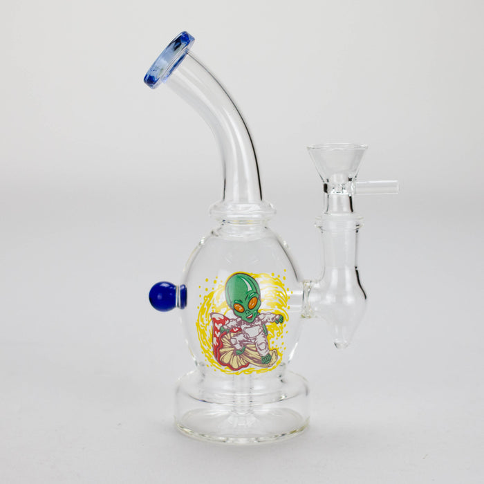 6.5″ Cartoon PrintGlass Bong [F230829-1A] Glass Bong Canadian Distributor Blue (Sticker2)