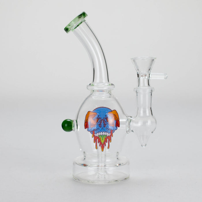 6.5″ Cartoon PrintGlass Bong [F230829-1A] Glass Bong Canadian Distributor Green (Sticker 5)