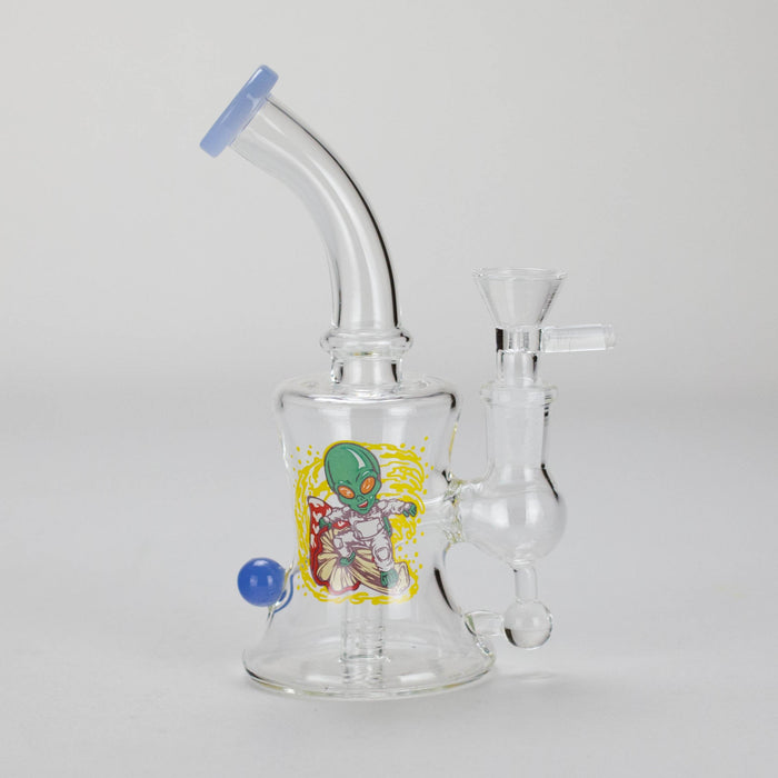 6.5″ Cartoon PrintGlass Bong [F230829-1B] Glass Bong Canadian Distributor Light Blue (Sticker 1)