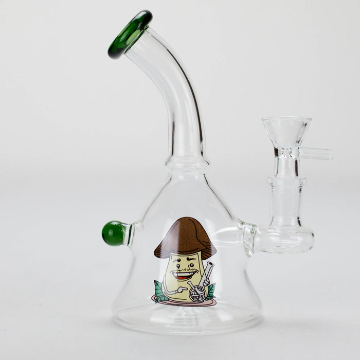6.5″ Cartoon PrintGlass Bong [F230829-1C] Glass Bong Canadian Distributor Green (Sticker 1)