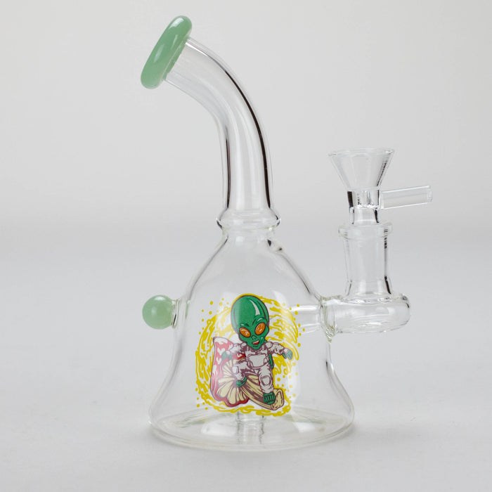 6.5″ Cartoon PrintGlass Bong [F230829-1C] Glass Bong Canadian Distributor Jade (Sticker 2)