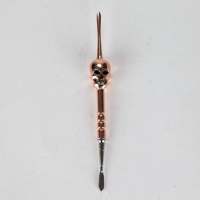 4.7” Stainless Steel Skull Dab Tool [SMKE-104] Cap · Dabber · Insert · Clip · Nail Canadian Distributor Rose Gold