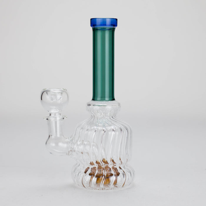 6" Stemless Glass Bong with Water Diffuser – 14mm Bowl Joint Glass Bong Bongzie Smokes