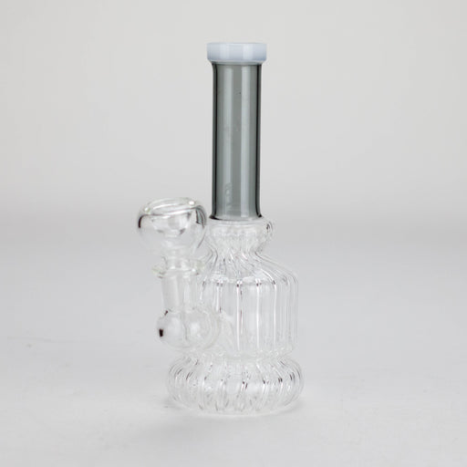 6" Stemless Glass Bong with Water Diffuser – 14mm Bowl Joint Glass Bong Bongzie Smokes Black