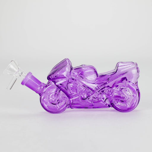 7″ Purple Heavy Bike Soft Glass Bong [TX217] Glass Bong Canadian Distributor