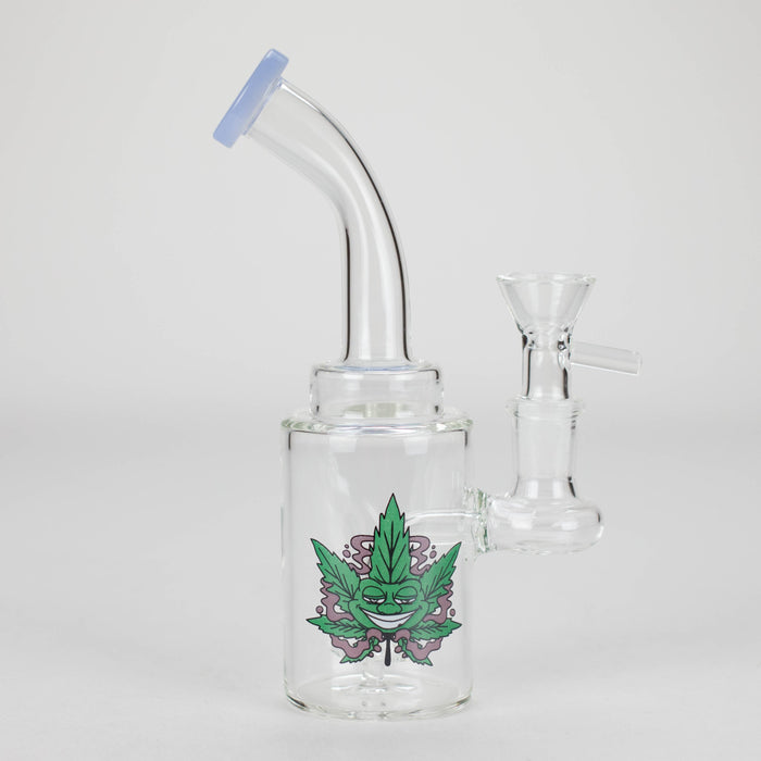 6.5″ Cartoon PrintGlass Bong [F230829-2A] Glass Bong Canadian Distributor Milk Blue (Sticker 4)