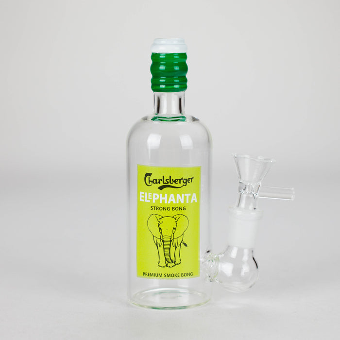 6″ Wine Bottle Design Glass Bong [G0923045] Glass Bong Canadian Distributor Charlsberger (Bottle 4)
