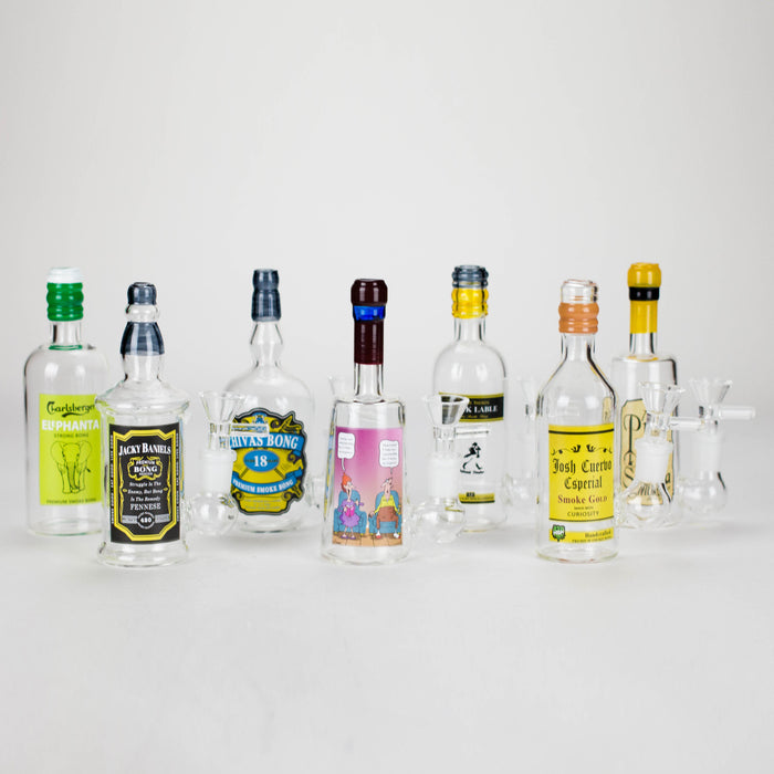 6″ Wine Bottle Design Glass Bong [G0923045] Glass Bong Canadian Distributor