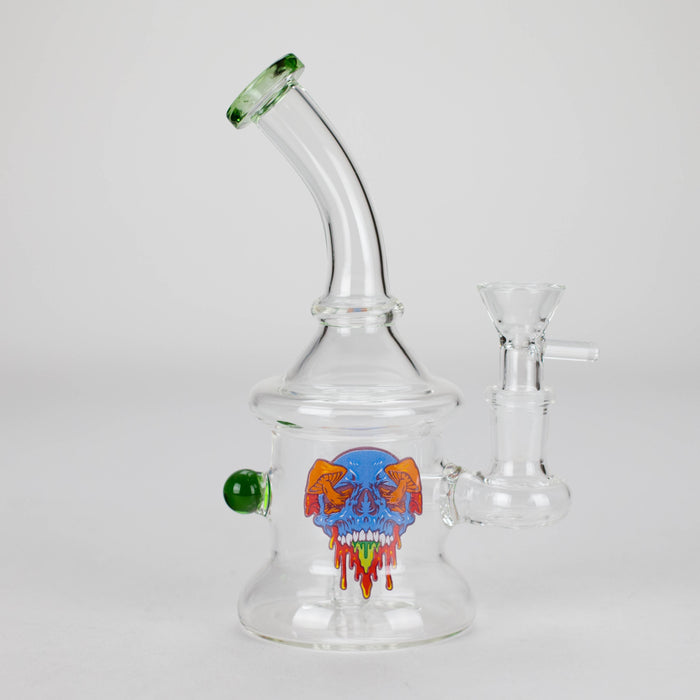 6.5″ Cartoon PrintGlass Bong [F230829-1E] Glass Bong Canadian Distributor Green (Sticker 4)