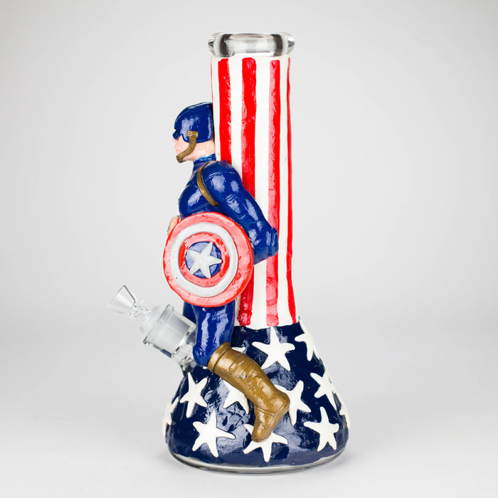 12" Captain Star Glass Bong – 9mm Thick Superhero-Themed Glass Resin · Silicone · Plastic Bong RMG WHOLESALE
