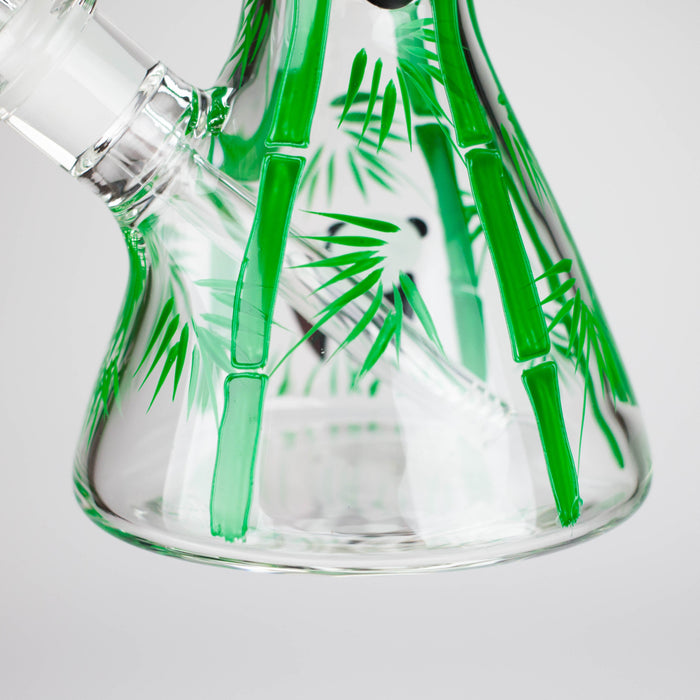 12" Panda & Bamboo Beaker Glass Bong – 7mm Thick with Ice Pinch Glass Bong RMG WHOLESALE