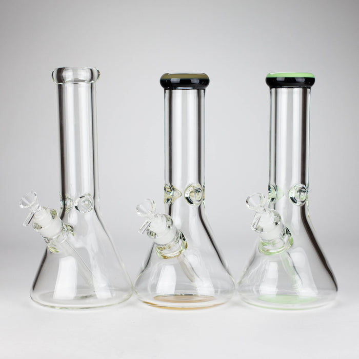 12" Classic Rim Beaker Bong – 9mm Thick Glass with 14mm Bowl Joint Glass Bong RMG WHOLESALE