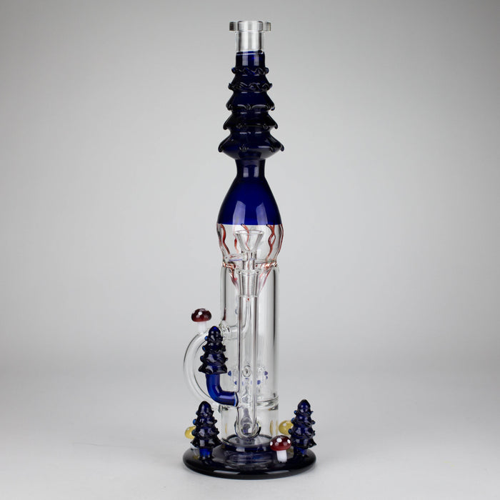 17" Enchanted Forest Glass Bong – Stemless Recycler with 14mm Bowl Joint Glass Bong RMG WHOLESALE