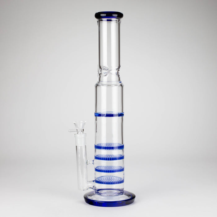 17" Blue Honeycomb Cycler Glass Bong – 4 Honeycomb Diffusers Glass Bong RMG WHOLESALE