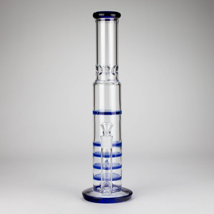 17" Blue Honeycomb Cycler Glass Bong – 4 Honeycomb Diffusers
