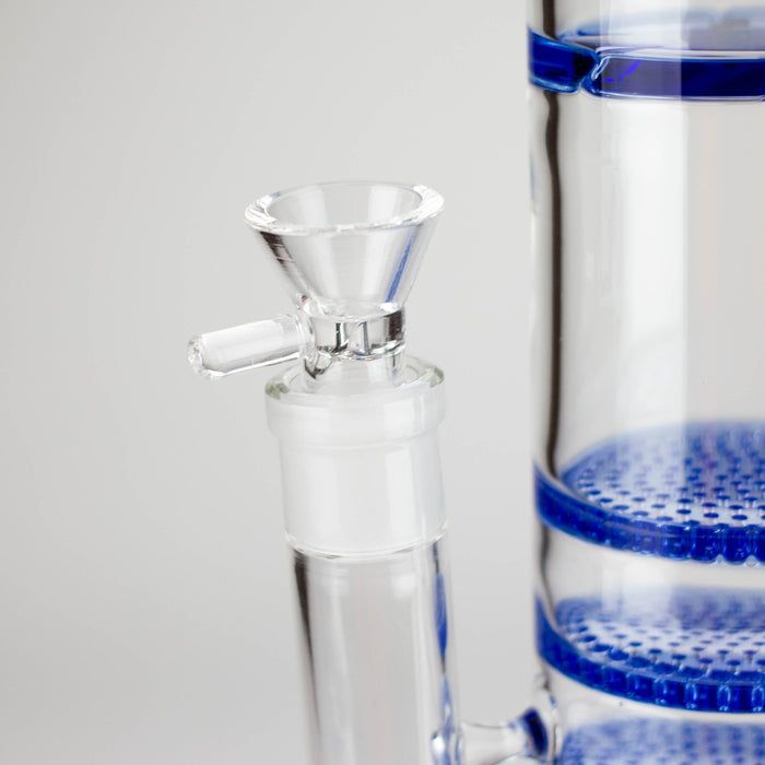 17" Blue Honeycomb Cycler Glass Bong – 4 Honeycomb Diffusers Glass Bong RMG WHOLESALE