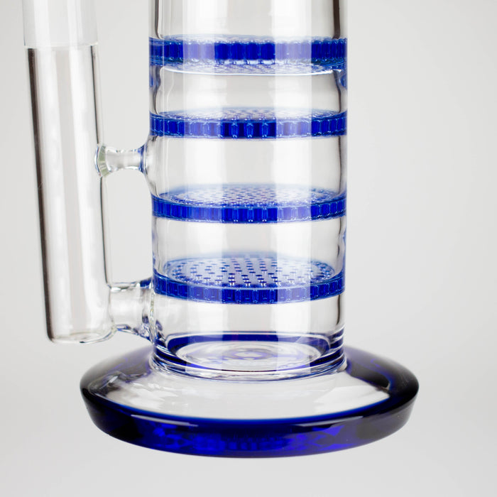 17" Blue Honeycomb Cycler Glass Bong – 4 Honeycomb Diffusers Glass Bong RMG WHOLESALE