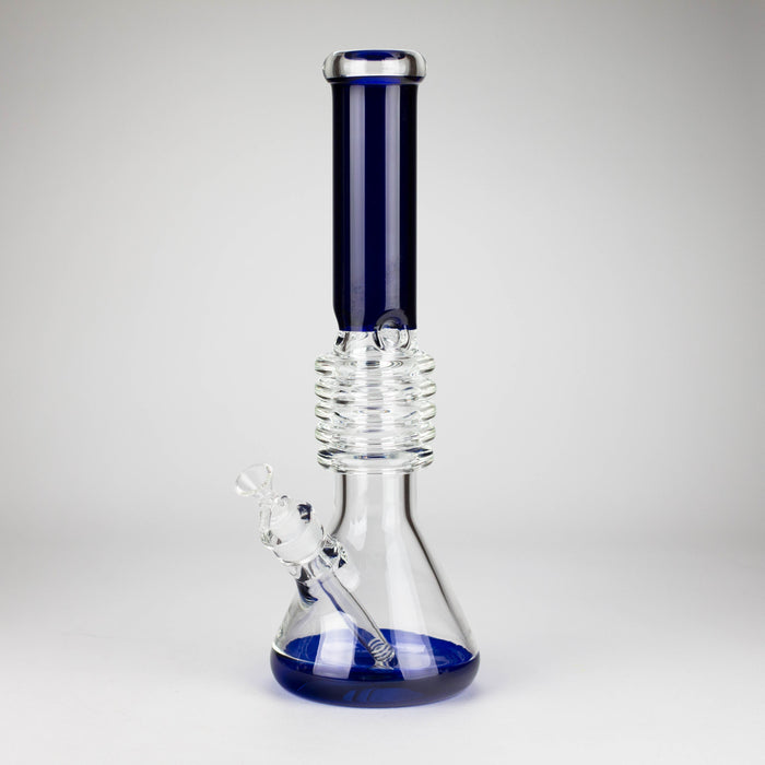 17" Ring Style Beaker Glass Bong – Spiral Neck | Ice Catcher | 14mm Bowl Joint Glass Bong RMG WHOLESALE Blue