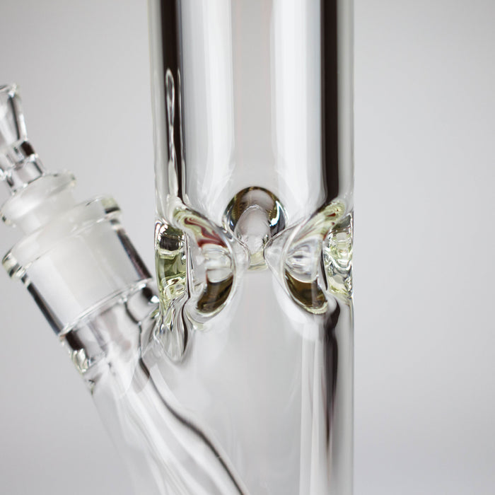 15" Cylindrical Clear Glass Water Pipe – 7mm Thick with Ice Catcher Straight Tube Bong with Wide Base & Deep Bowl Glass Bong RMG WHOLESALE