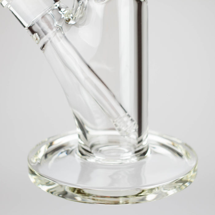 15" Cylindrical Clear Glass Water Pipe – 7mm Thick with Ice Catcher Straight Tube Bong with Wide Base & Deep Bowl Glass Bong RMG WHOLESALE