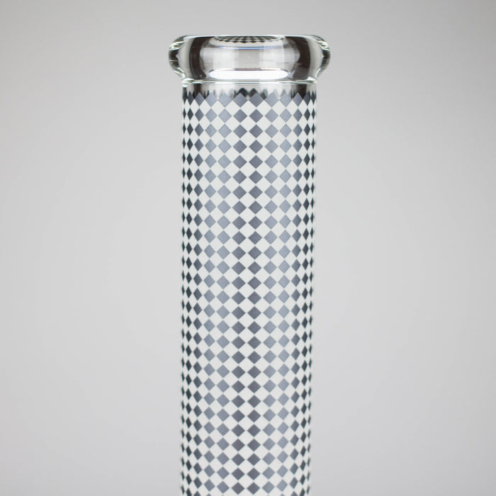 15" Grid Pattern Beaker Bong – Glow in the Dark Glass Bong RMG WHOLESALE