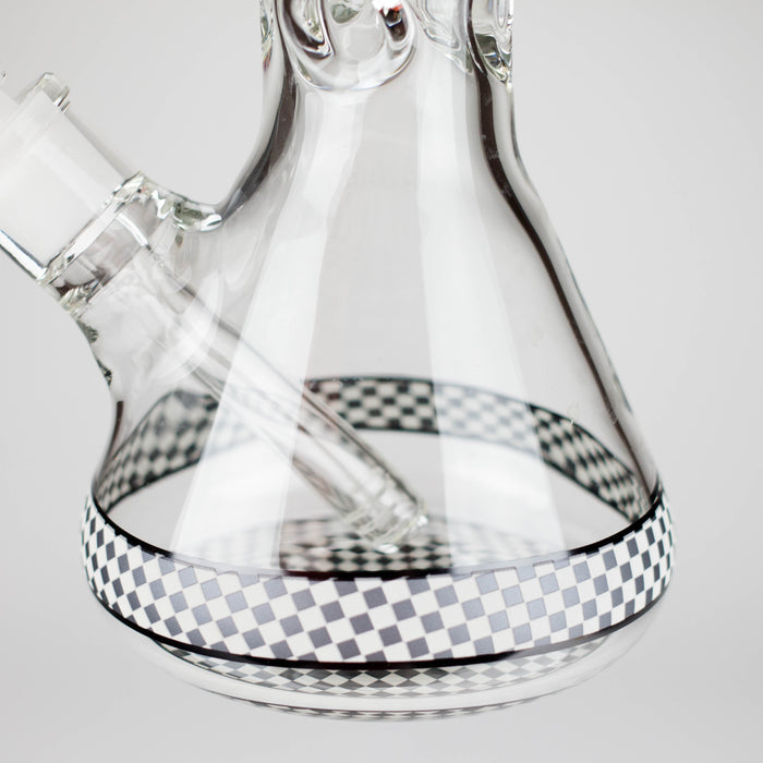 15" Grid Pattern Beaker Bong – Glow in the Dark Glass Bong RMG WHOLESALE