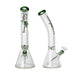 Johnny Green | 16″ 9mm Beaker Bent Neck with Grid Percolator Slide – Green (MJG-008) Glass Bong Canadian Distributor