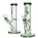 Johnny Green | 10″ 9mm Straight Tube with Grid Percolator Slide – Green (MJG-011) Glass Bong Canadian Distributor