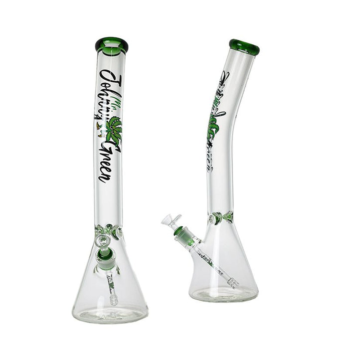 Johnny Green | 20″ 9mm Beaker Bent Neck with Grid Percolator Slide – Green (MJG-009) Glass Bong Canadian Distributor