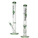 Johnny Green | 20″ 9mm Straight Tube with Grid Percolator Slide – Green (MJG-014) Glass Bong Canadian Distributor