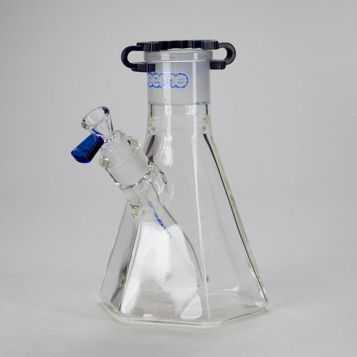Preemo | 8" Hexagonal Beaker Base – 7mm Thick Geometric Glass [P028] Glass Bong preemo BLUE